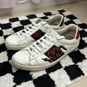 USED (originally $770) Gucci Ace Snake sneakers with new laces